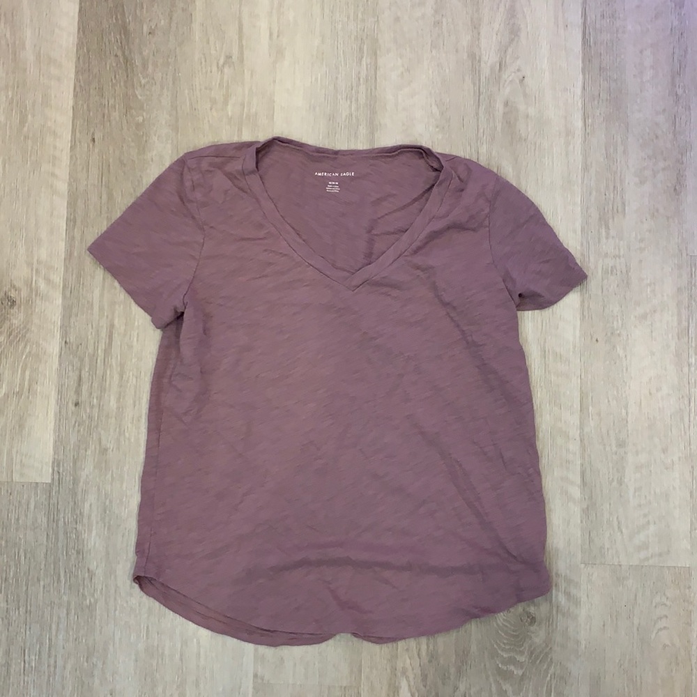 Purple V-neck American eagle top